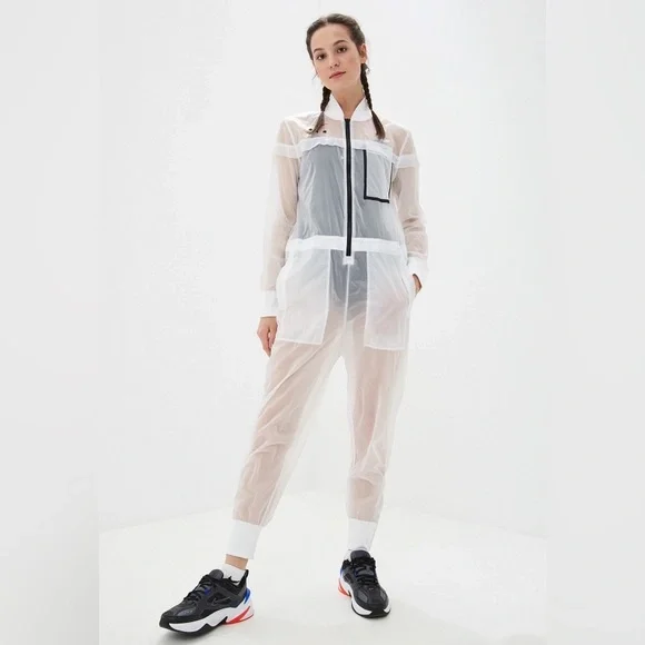 Nike Activewear Women's Sheer White Jumpsuit sz S